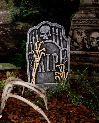 RIP Gravestone With Skeleton Hands 55cm