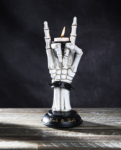 Rock On Skelett Hand Kerzenhalter 25cm