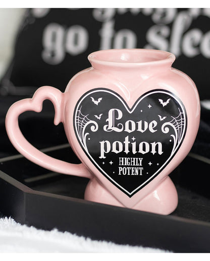Rosa "Love Potion" Kaffeebecher in Herzform