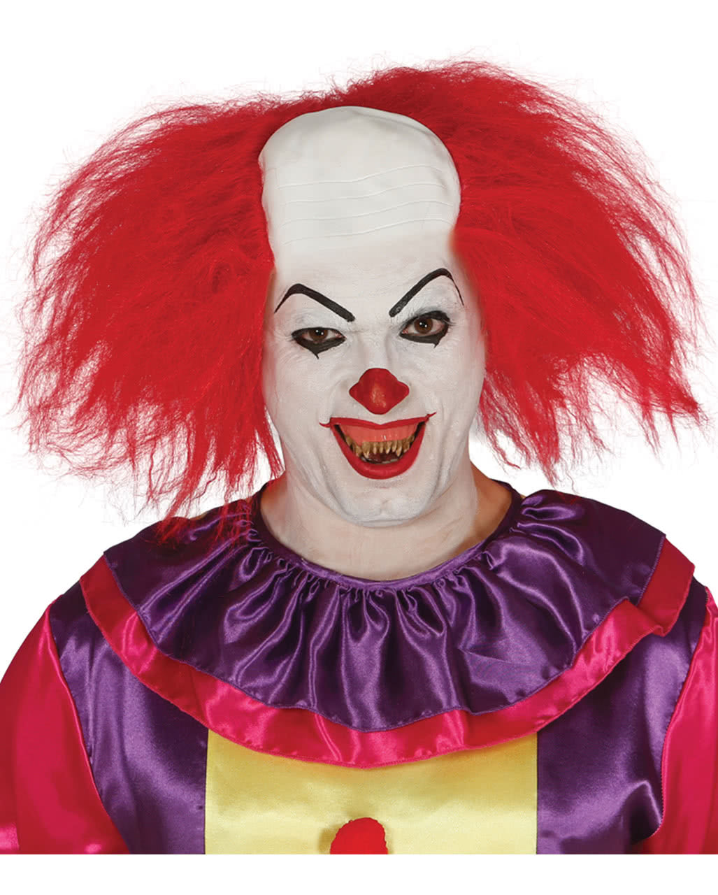 Rote Clowns Perücke mit Halbglatze