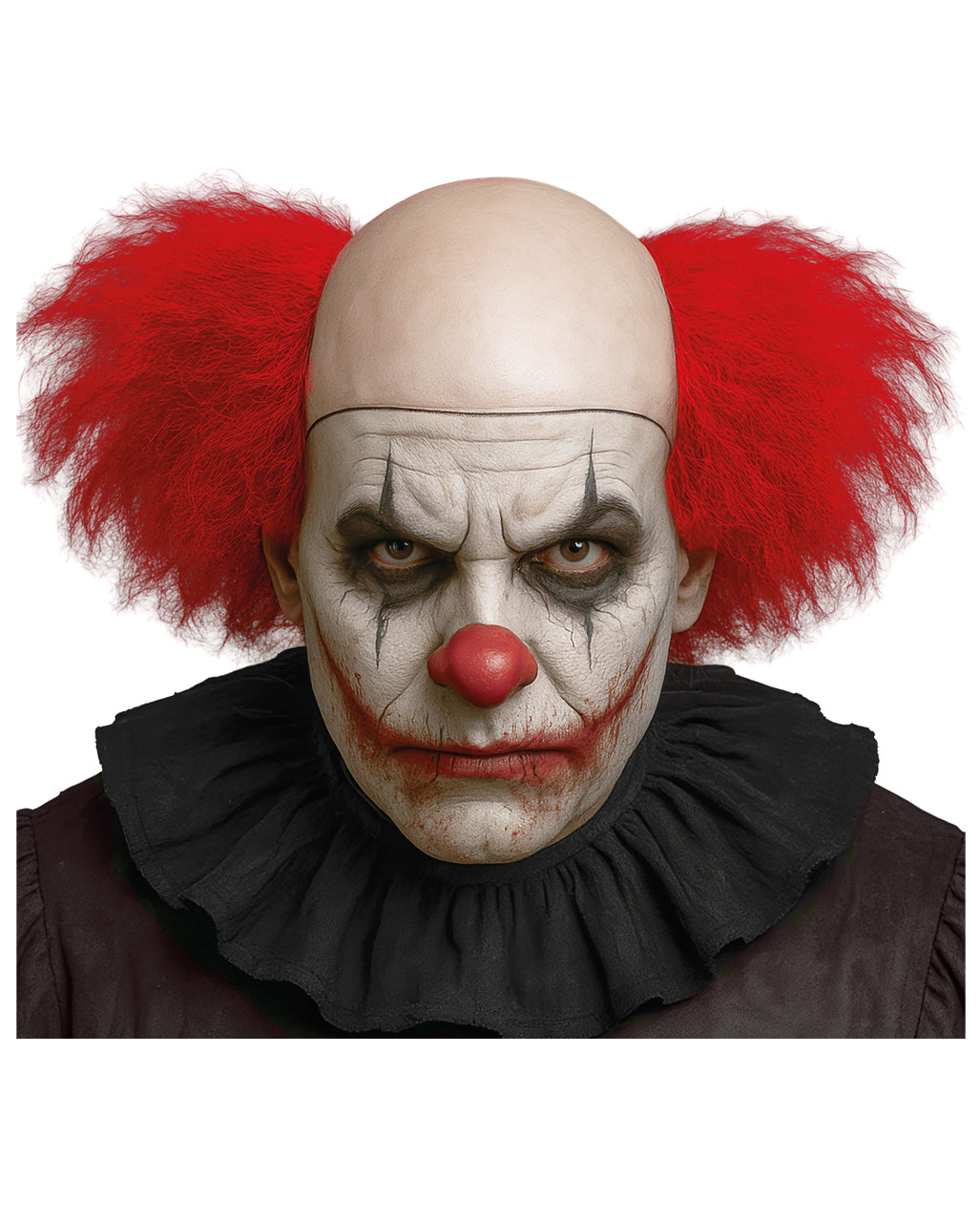Rote Horror Clown Perücke mit Glatze
