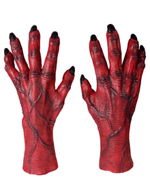 Rote Teufels Hände Latex Handschuhe