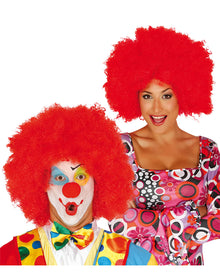 Perücke Afro Clown rot