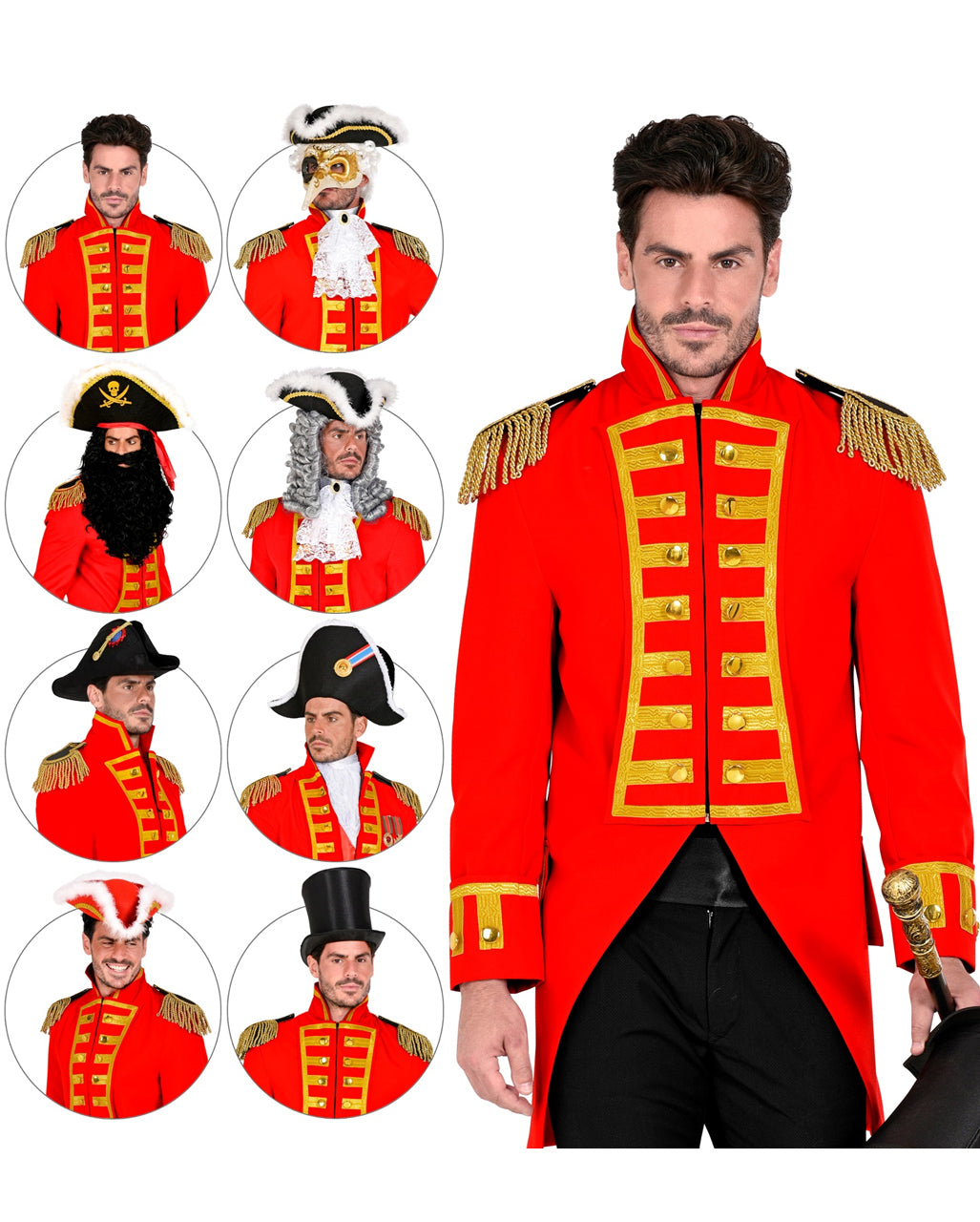Rote Uniformjacke mit Schulterklappen