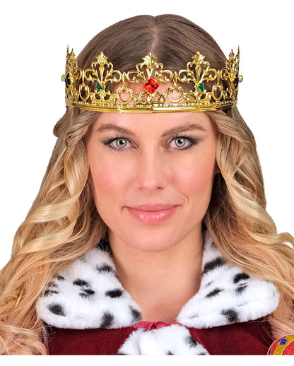 Royale Königskrone mit bunten Schmucksteinen