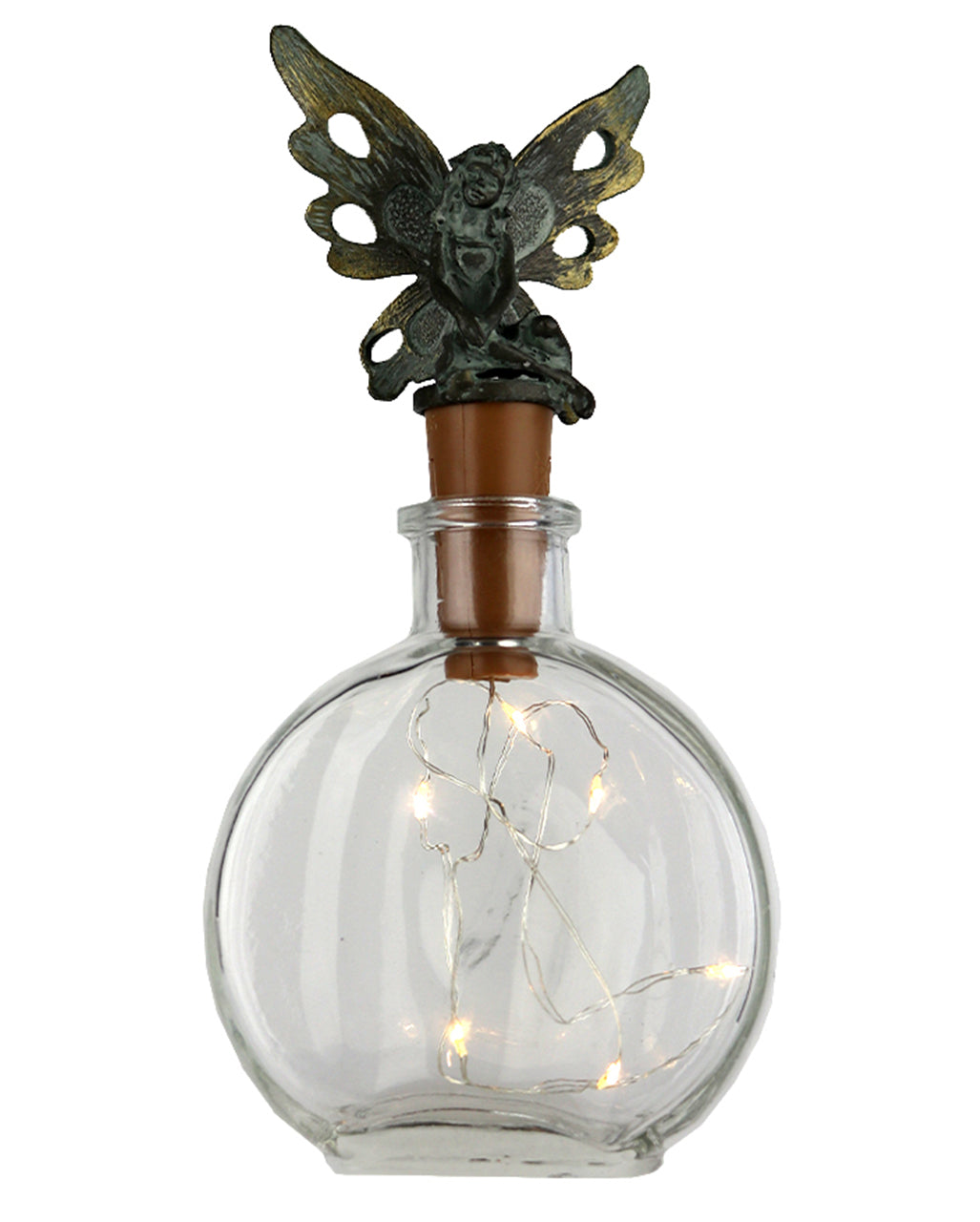 Round Bottle With Fairy & LED Mini Lighting