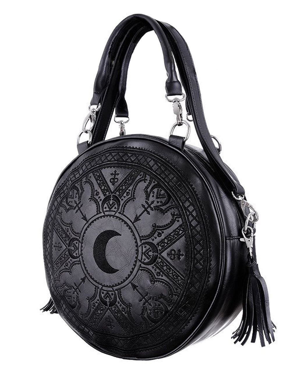 Runde Henna Gothic Handtasche schwarz