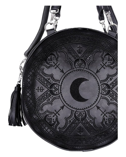Runde Henna Gothic Handtasche schwarz