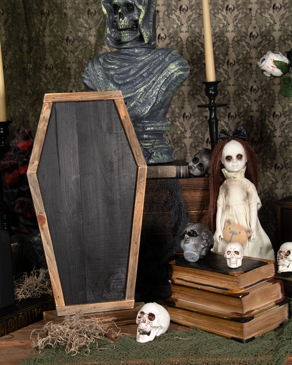 Coffin Chalkboard As Table Decoration 43cm