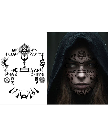Satanisches Gesichts-Tattoo 22x18cm