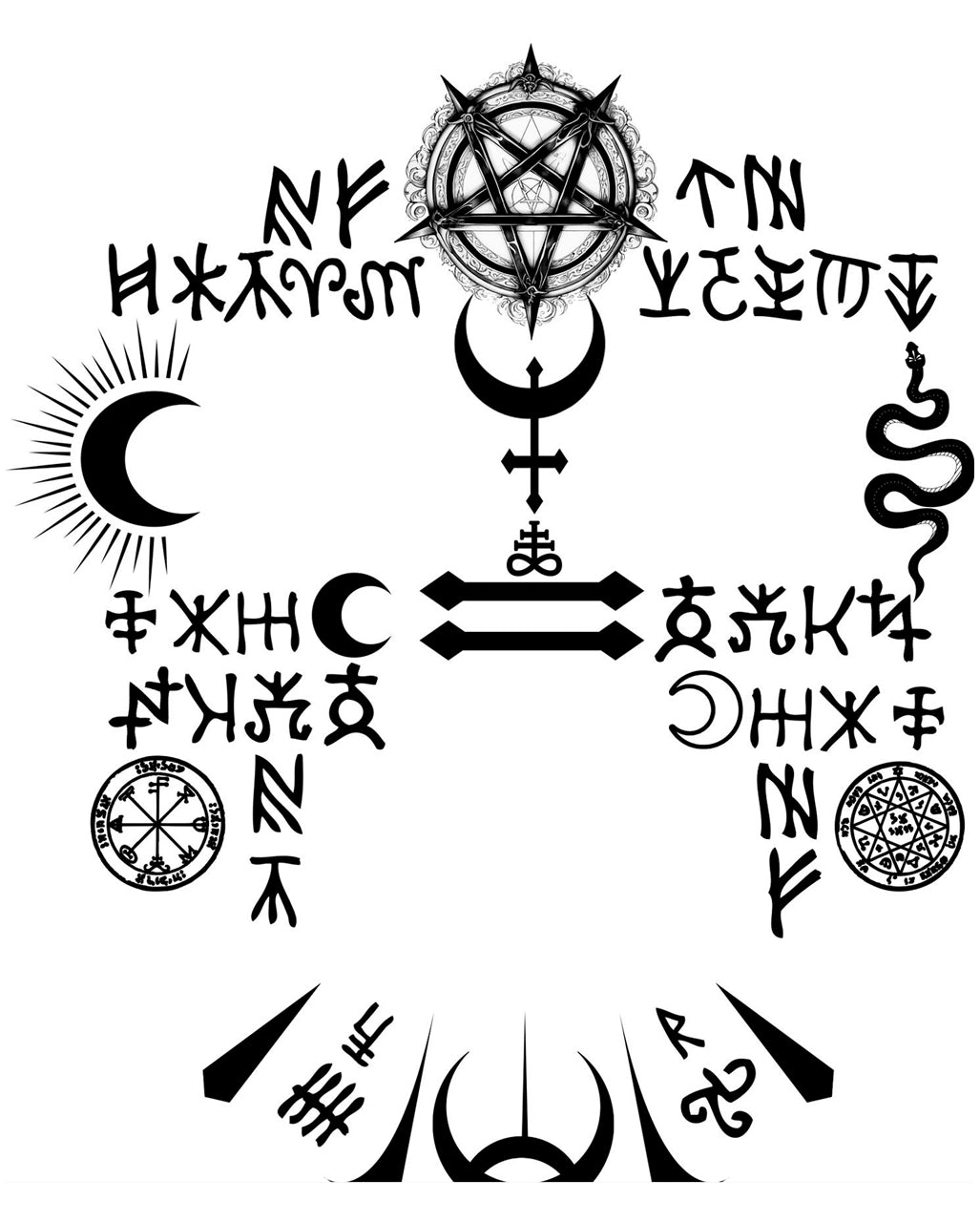 Satanisches Gesichts-Tattoo 22x18cm