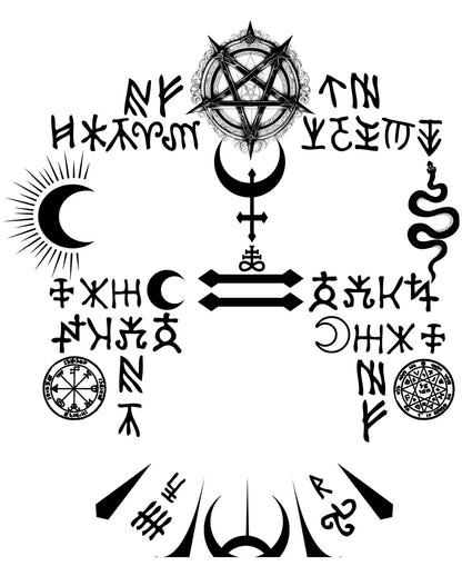Satanisches Gesichts-Tattoo 22x18cm