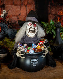 Scary Bonbonschüssel mit schnappender Hexe