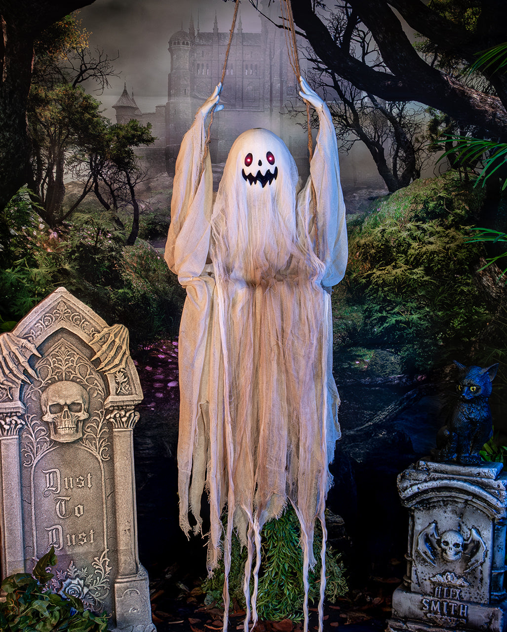 Fantasma Spaventoso Sull'altalena Animatronic Di Halloween 120 Cm