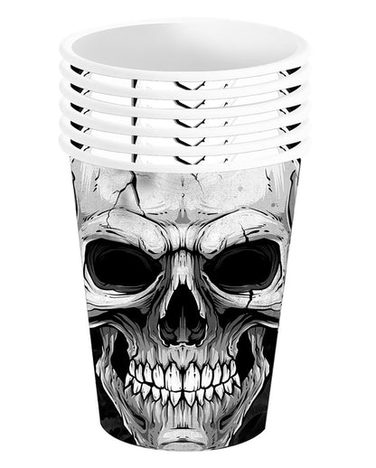 Scary Skull Pappbecher 6 St.