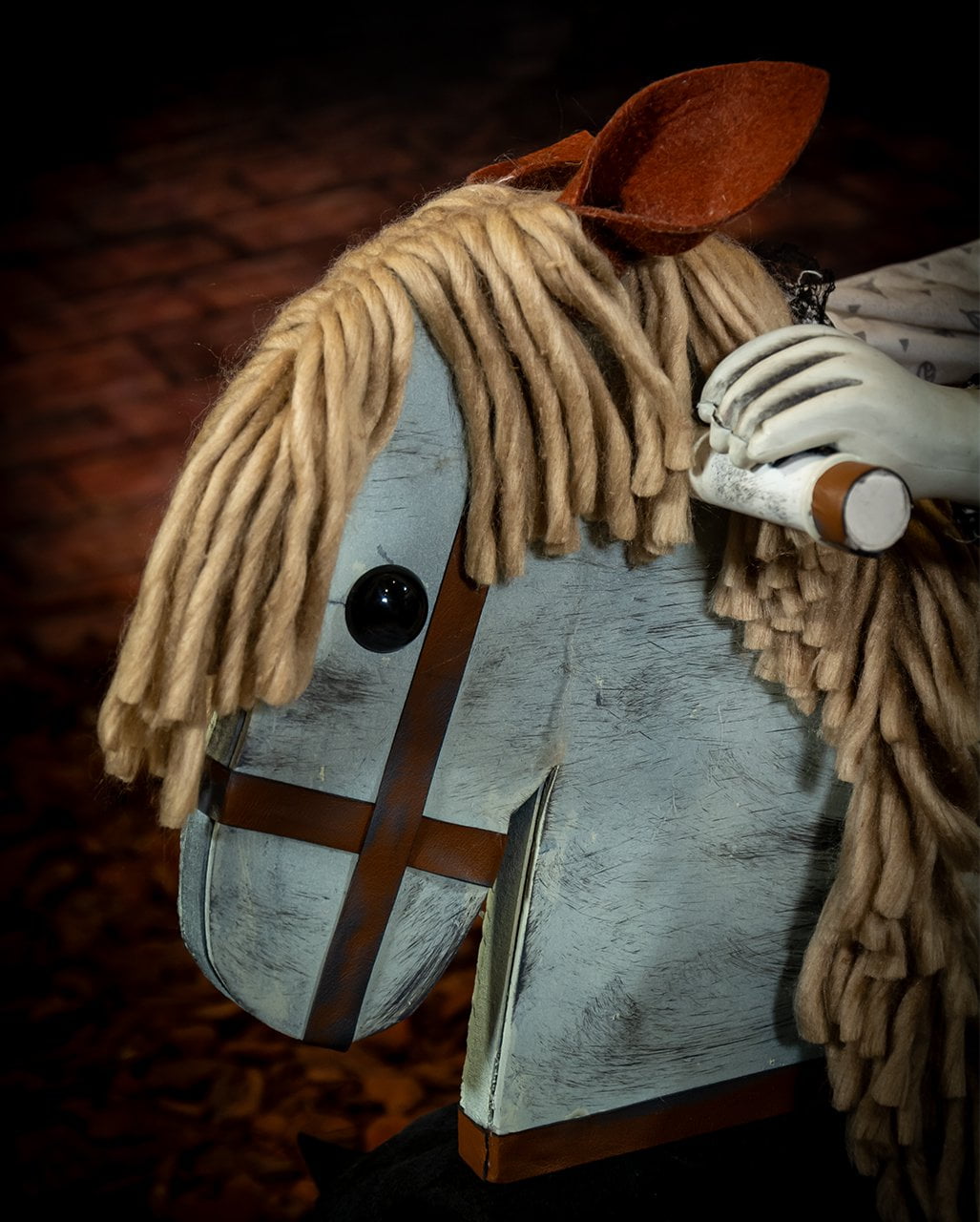 Rocking Horse With Animated Ghost Puppet 72cm