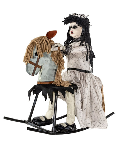 Rocking Horse With Animated Ghost Puppet 72cm