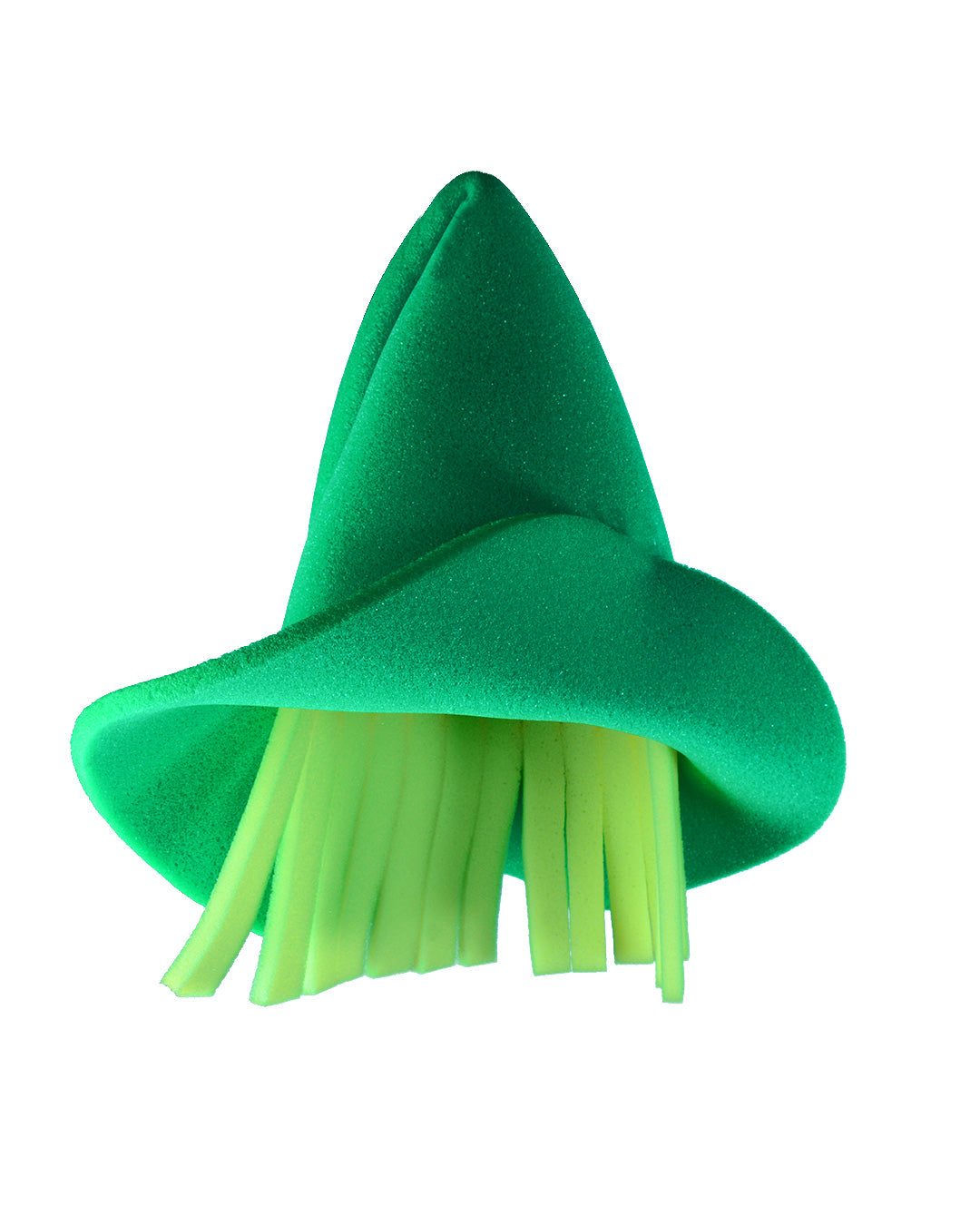 Green Elfin Foam Hat With Yellow Hair