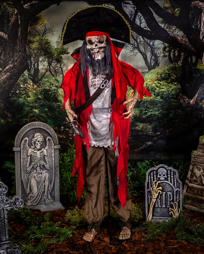 Schauriger Skelett Pirat Halloween Animatronic 190cm