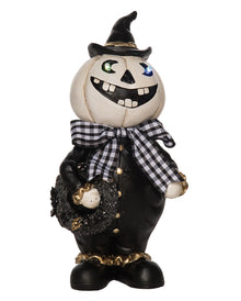 Fancy Halloween Pumpkin With Glowing Eyes 25cm