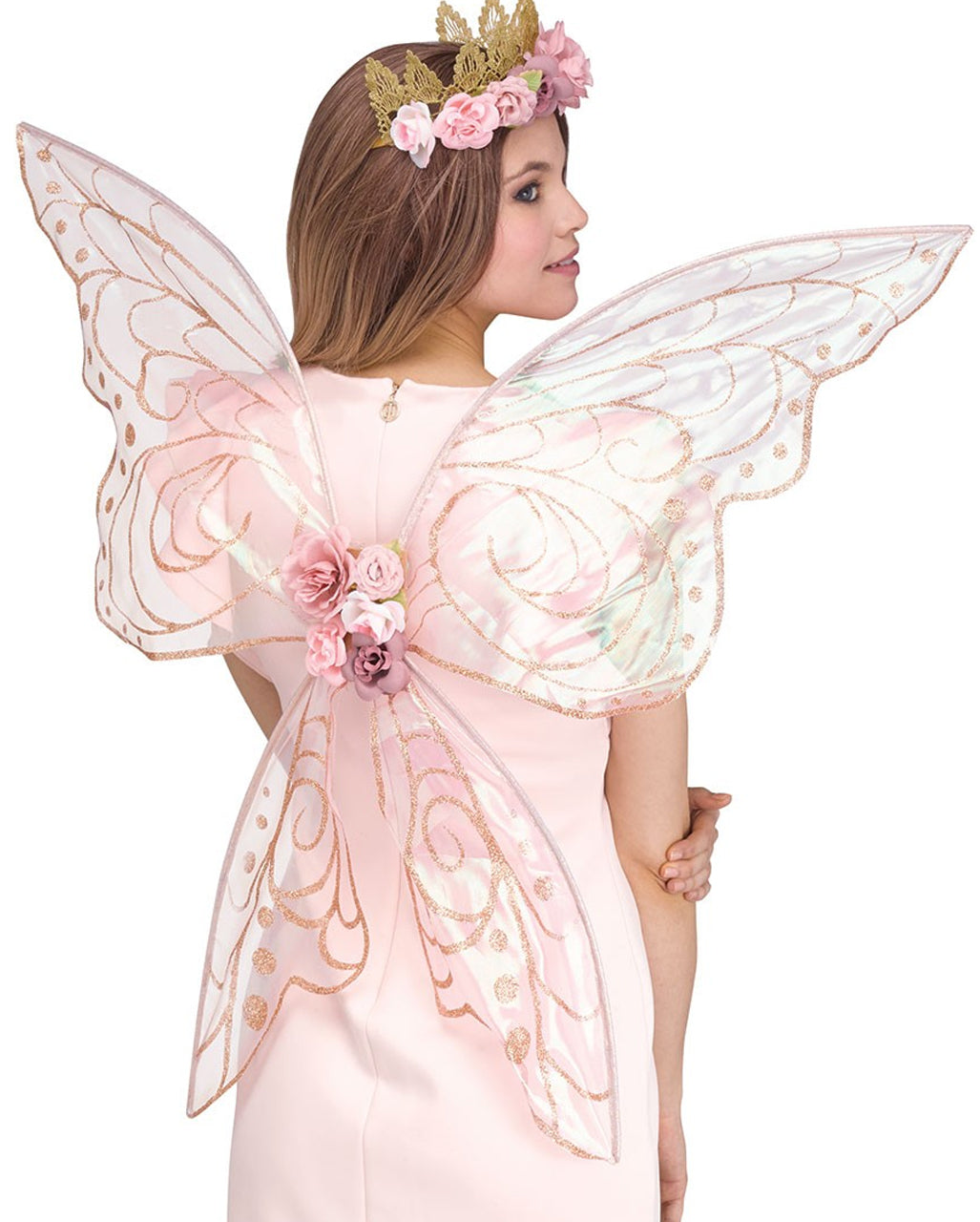 Schimmernde Blumen Feenflügel Rose Gold