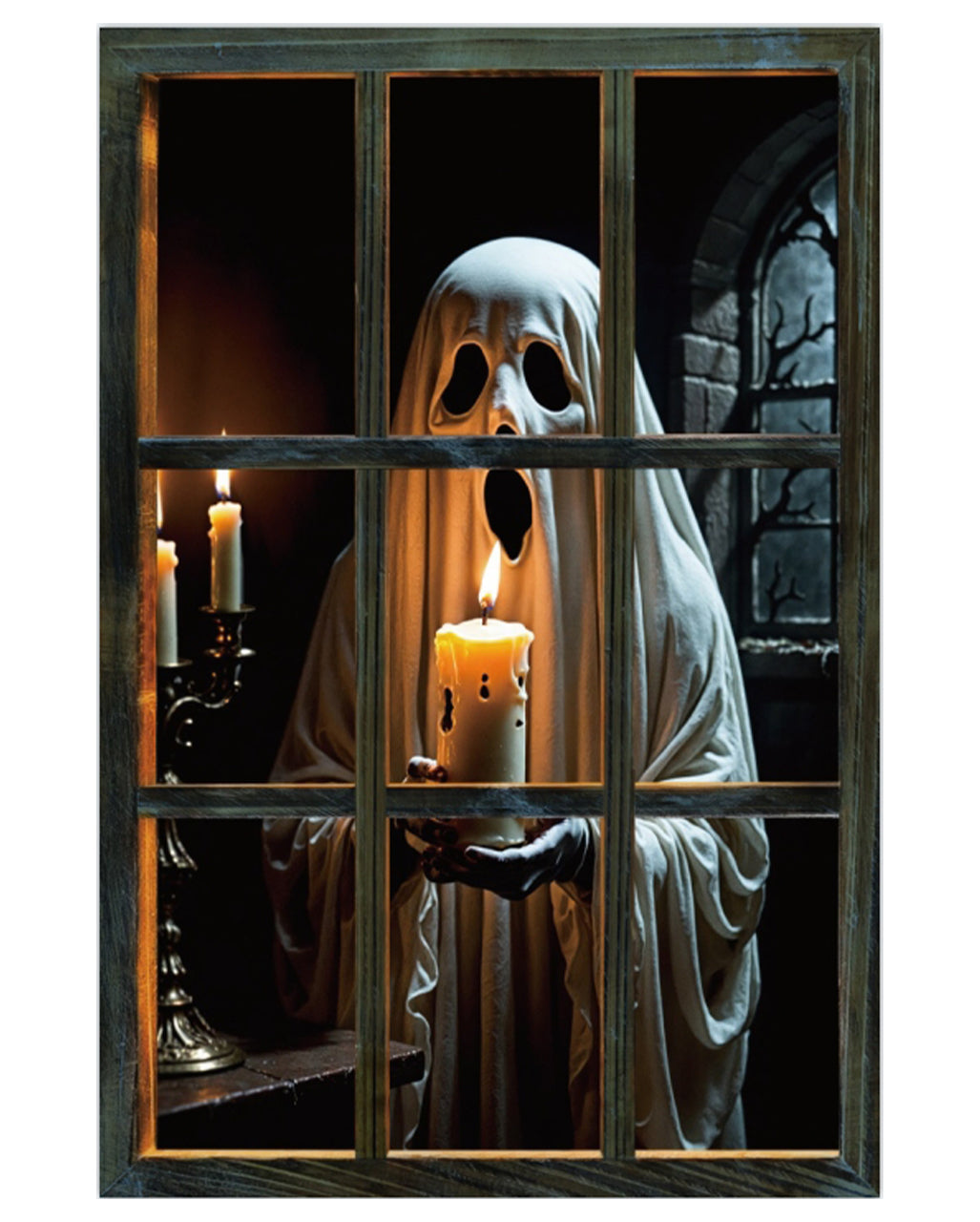 Castle Ghost Fake Window Halloween Decoration 80x120cm