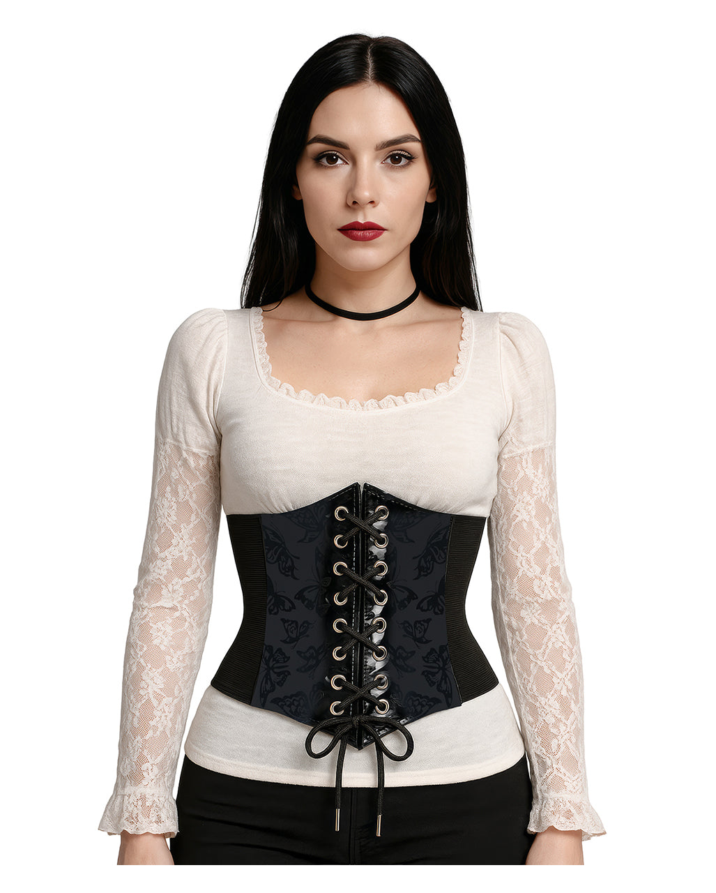 Corset « Papillon » noir