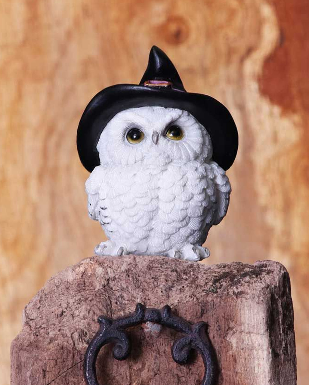 Zauberhafte Schneeeule mit Hexenhut