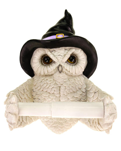 Schneeeule mit Hexenhut Toilettenpapierhalter