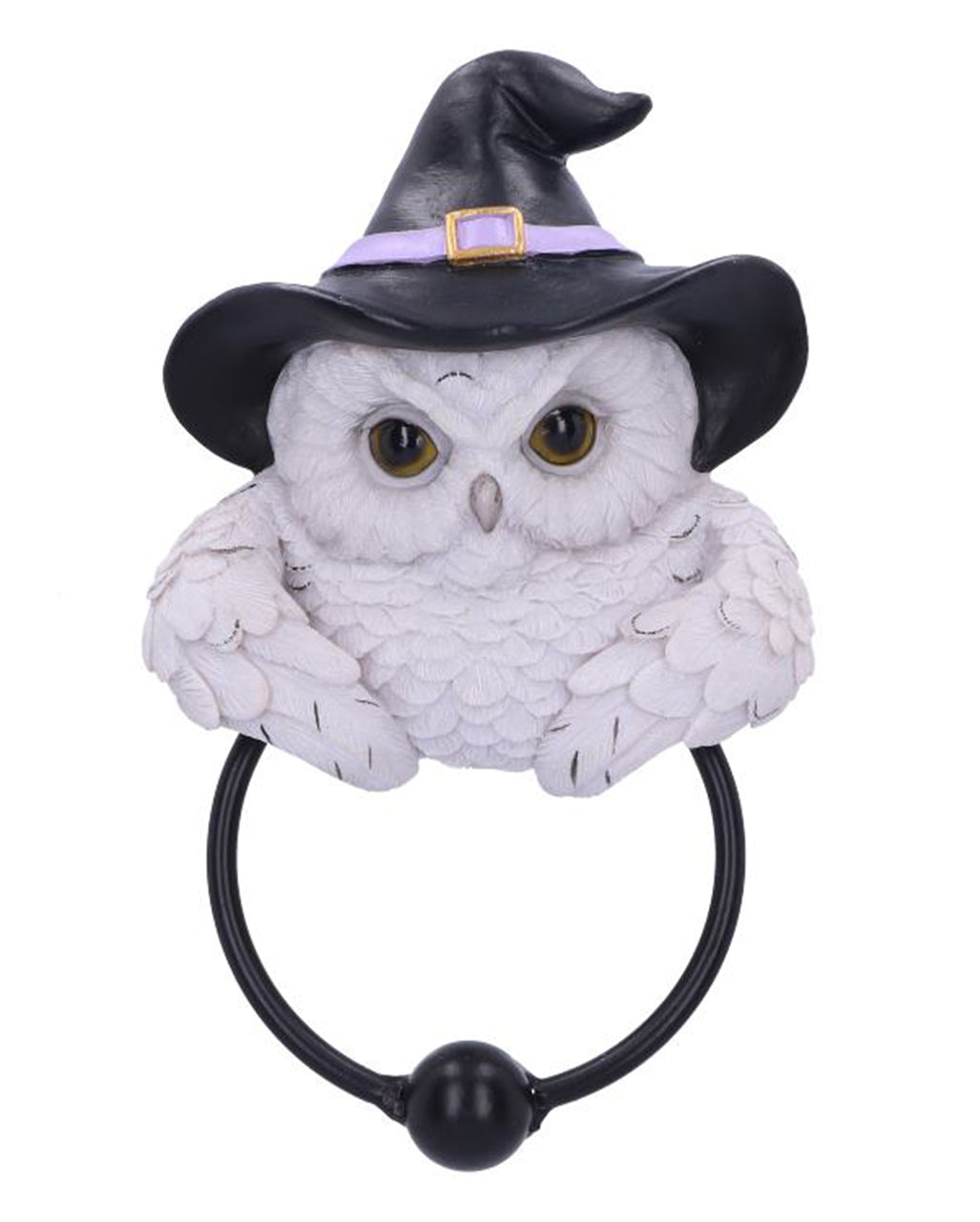 Schneeeule mit Zauberhut Türklopfer 21cm