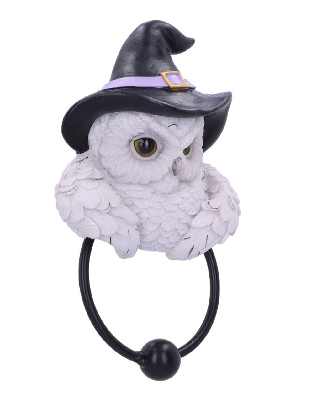 Schneeeule mit Zauberhut Türklopfer 21cm