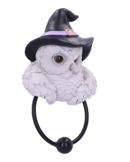Schneeeule mit Zauberhut Türklopfer 21cm