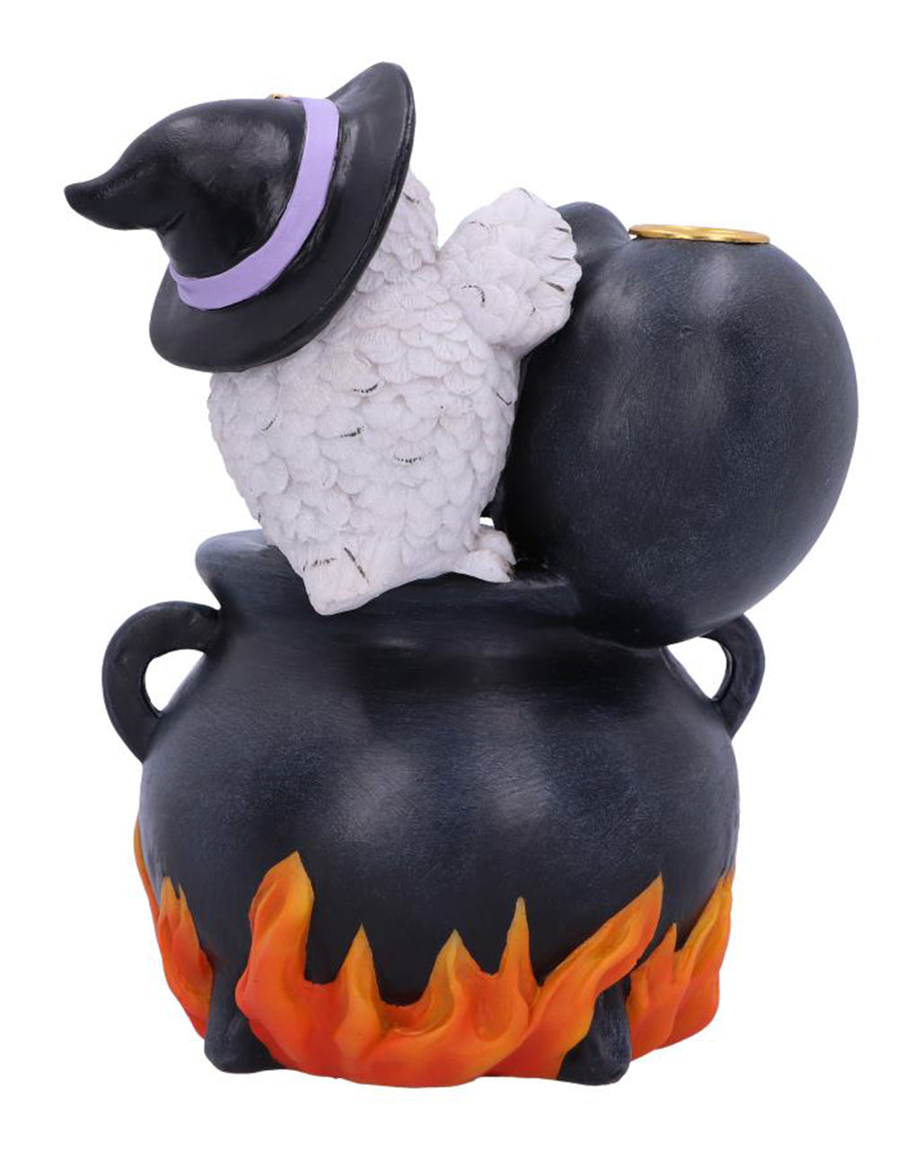 Weiße Eule Backflow Räucherkegelhalter 17cm