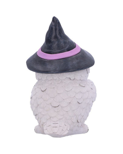 Zauberhafte Schneeeule mit Hexenkessel