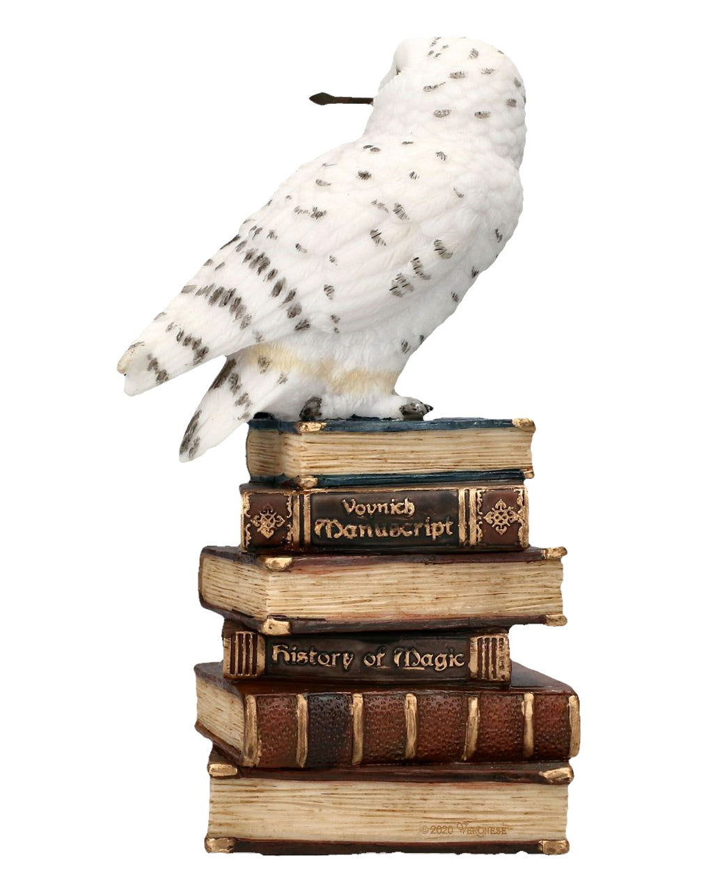 Snowy Owl Sitting On Magic Books 14cm
