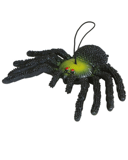 Schwarz-Grüne Gummispinne 14cm