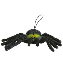 Schwarz-Grüne Gummispinne 14cm