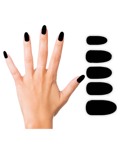 Schwarze Gothic & Hexen Fingernägel Selbstklebend 12St.