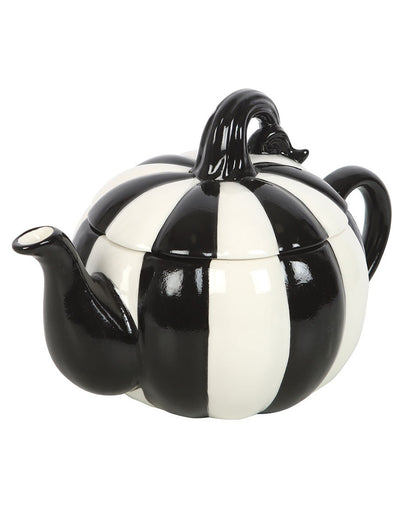 Zwart-wit Gestreepte Pompoen Theepot