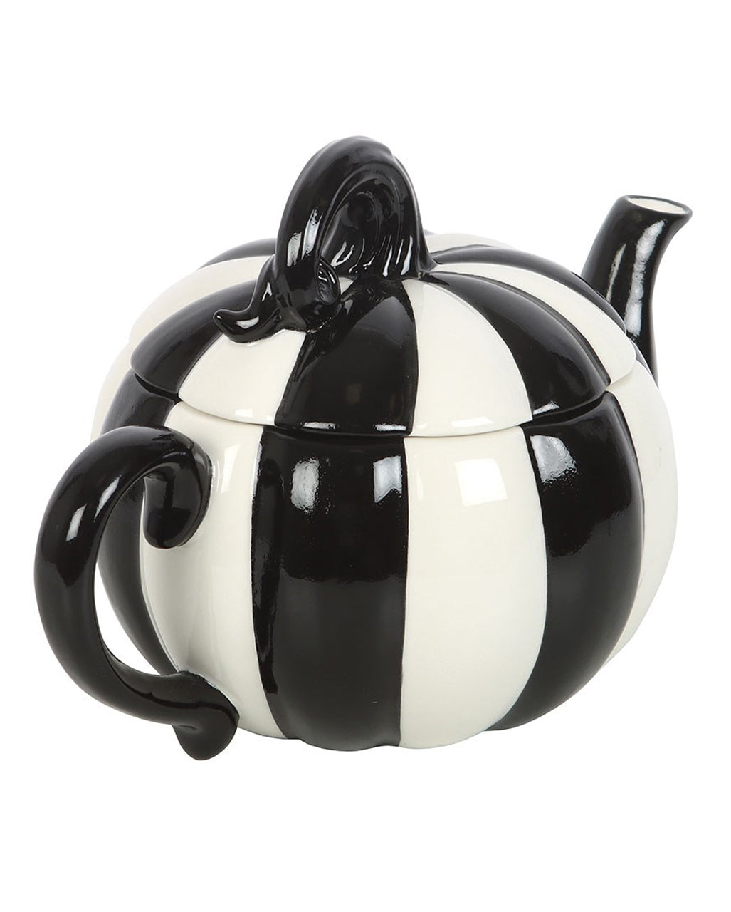 Zwart-wit Gestreepte Pompoen Theepot