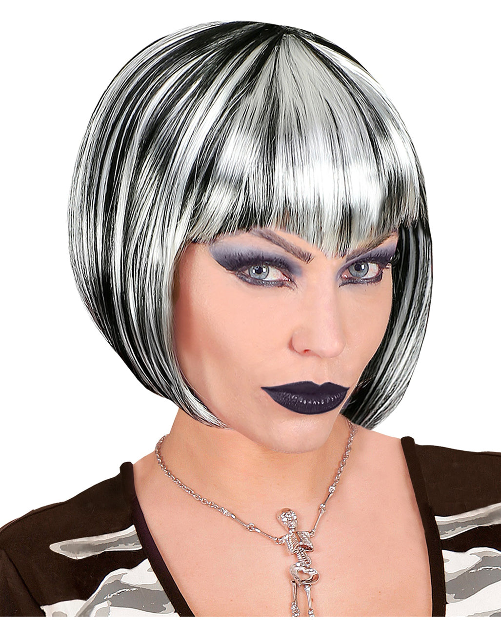 Halloween Bob Wig Black And White