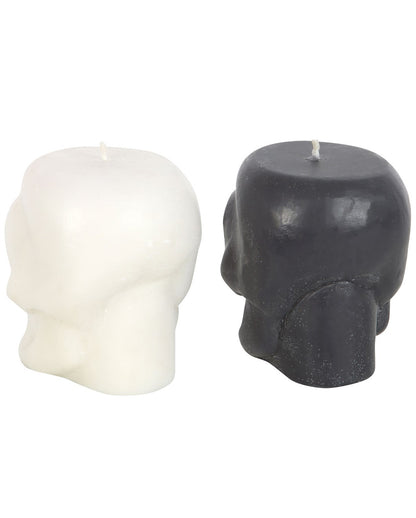 Black And White Skull Candles With Fragrance Assorted