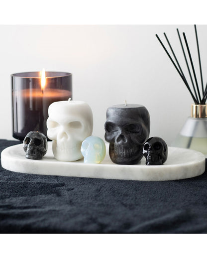Black And White Skull Candles With Fragrance Assorted