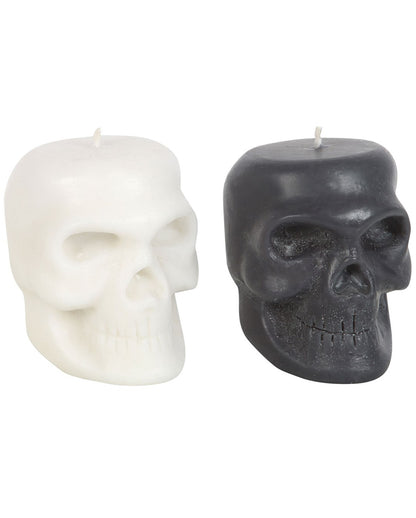 Black And White Skull Candles With Fragrance Assorted