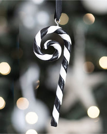 Schwarz-Weißer Candy Cane als Hängedeko 18cm