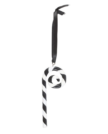 Schwarz-Weißer Candy Cane als Hängedeko 18cm