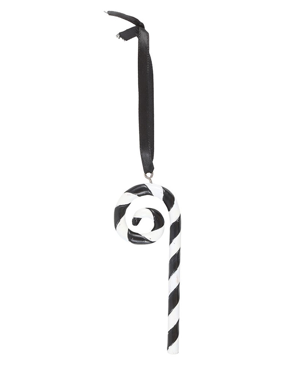 Schwarz-Weißer Candy Cane als Hängedeko 18cm