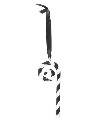 Schwarz-Weißer Candy Cane als Hängedeko 18cm