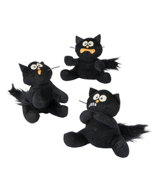 Schwarze Ängstliche Plüschkatze
