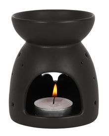 Schwarze Duftlampe mit Fledermaus Motiv